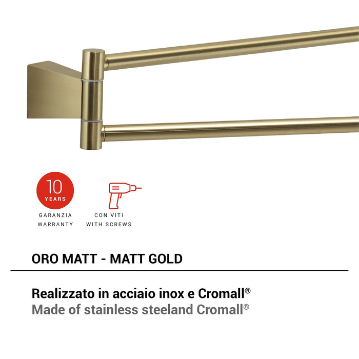 GEDY TN238800000 TONALE Toallero Doble Oro Mate