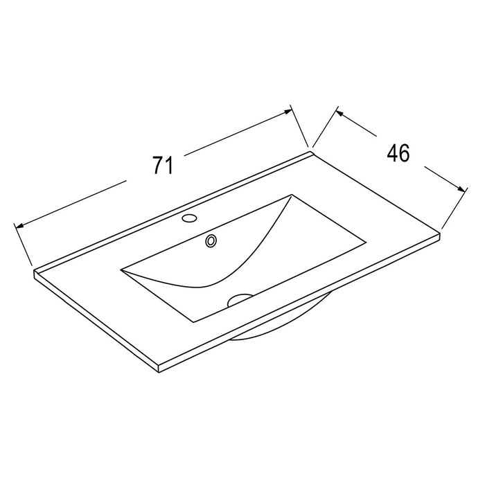 LLAVISAN 509014 Lavabo De Encastrar Vanguard 71X46X1,8 Blanco