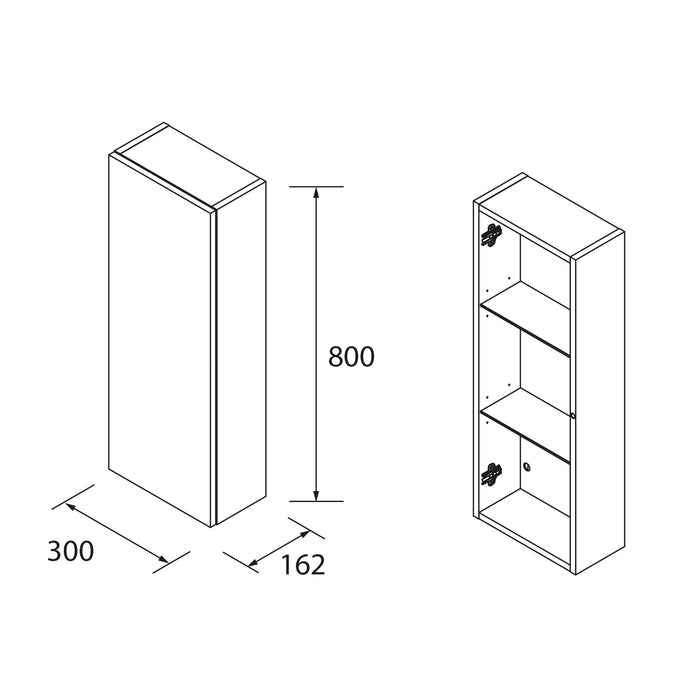 SALGAR 96940 ALLIANCE Armario Colgar 1 Puerta 30x80 Color Blanco Brillo