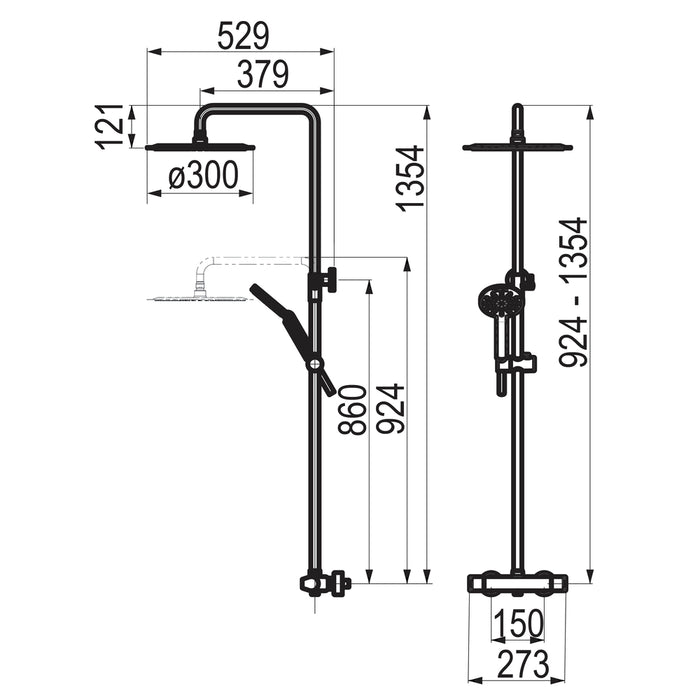 PRESTO 46059502 Aroha lux Columna ducha termostática Negro