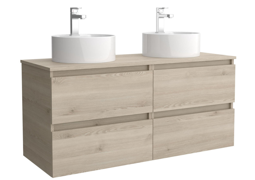 SALGAR 115852 BEQUIA Mueble de Baño 2 pozas Porcelana 140cm Natural