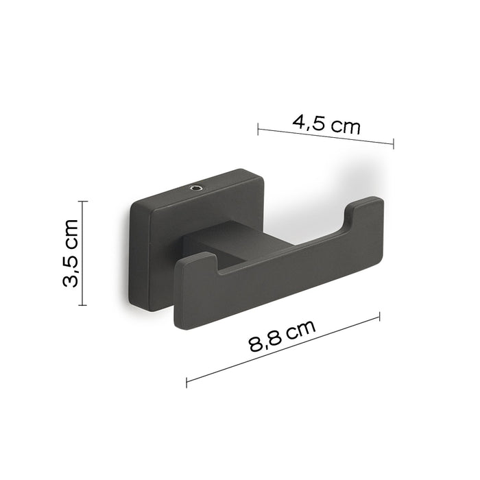GEDY 44261400200 ATENA Percha Doble Negro Mate