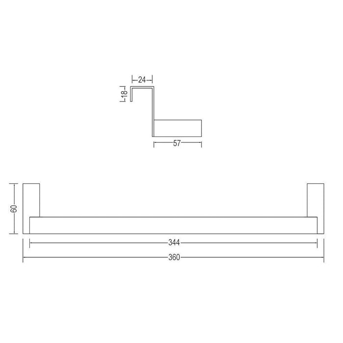 LLAVISAN L322294 Toallero lateral sin taladros para mueble Eco 36