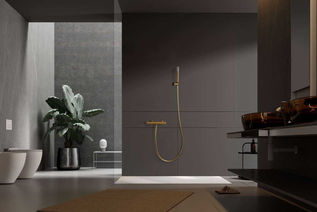 IMEX BTG053-5OC GÉNOVA Grifo Ducha Termostático Oro Cepillado