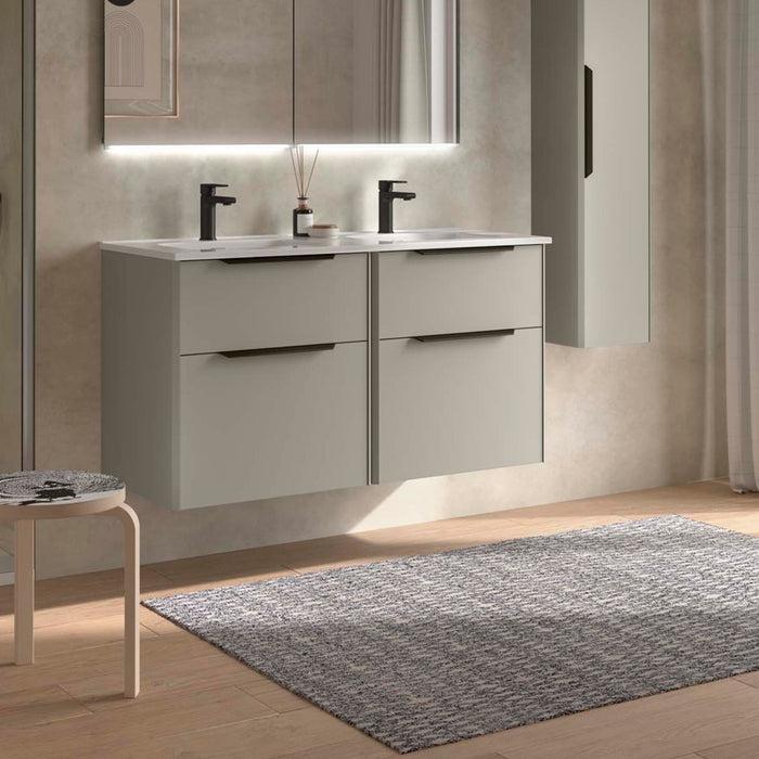 SALGAR 119763 LUVA Mueble+Lavabo 120 Gris Satinado Tirador Negro