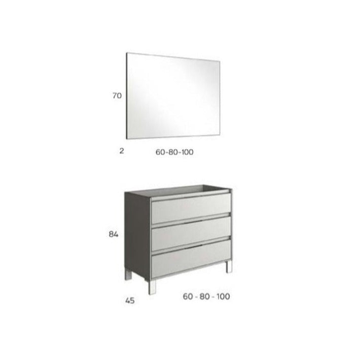 AQUORE BOLTON Conjunto Mueble de Baño Completo A suelo 3 Cajones Color Cambrian