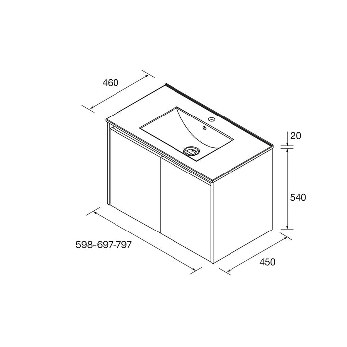 SALGAR NOJA Mueble de Baño con Lavabo 2 Puertas Color Nogal Maya
