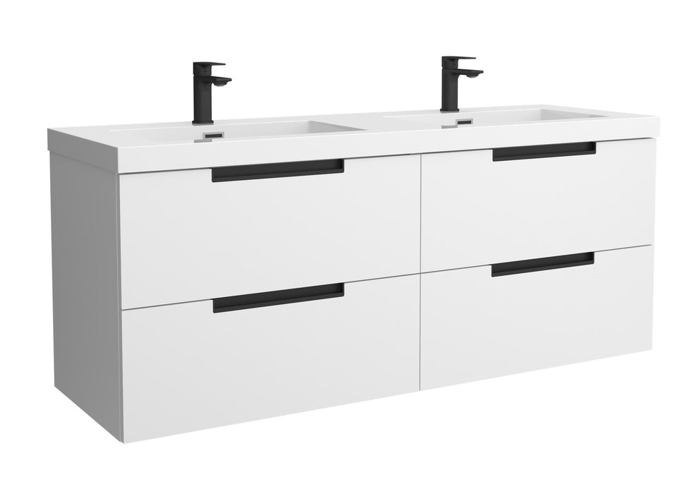 SALGAR 121984 LENI Mueble+Lavabo TOSCANA 2 Senos 140cm Blanco Mate