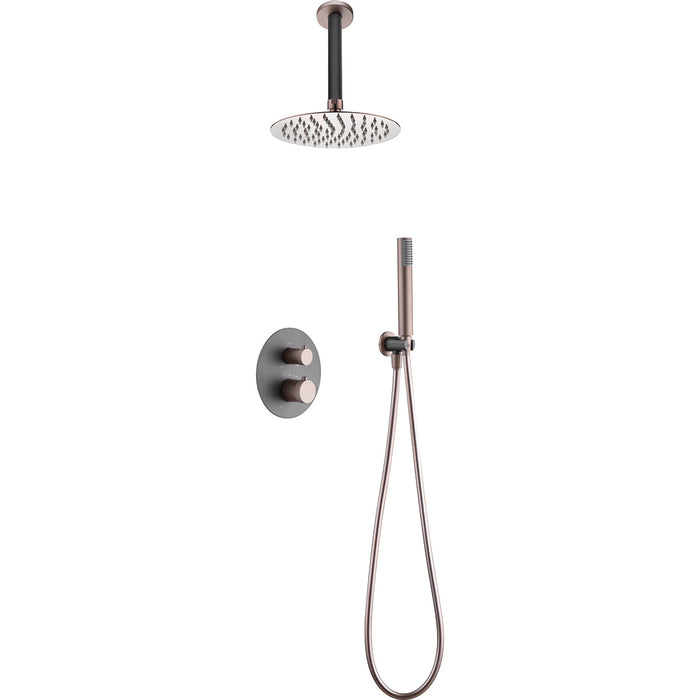 IMEX GTQ038/GC TOP Conjunto de Ducha Empotrado Termostático Gris Champagne