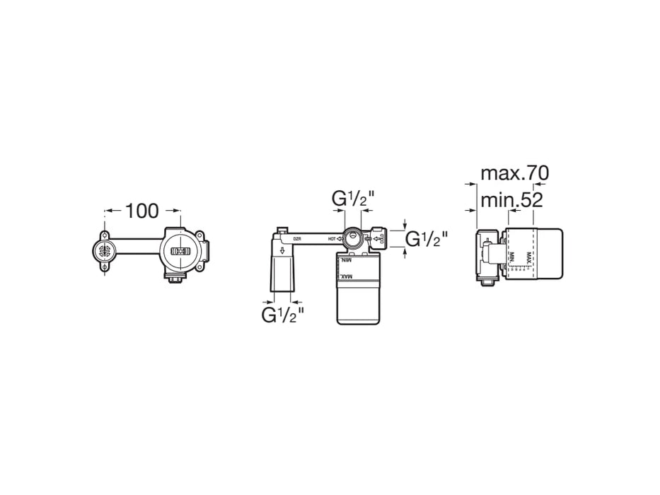 ROCA A5E3502P30 NU Cuerpo Empotrable Blanco Brillo