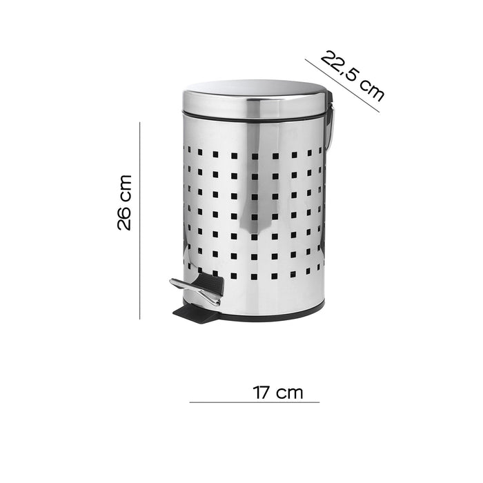 GEDY 30091300300 GRID Papelera 3L Cromo