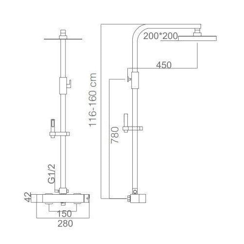 IMEX BDF016-B FIYI Grifo Monomando Conjunto de Bañera Telescópico