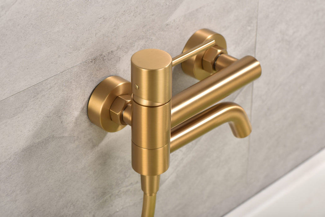 IMEX BDM039-4OC MONZA Kit Monomando Grifo Baño/Ducha Oro Cepillado