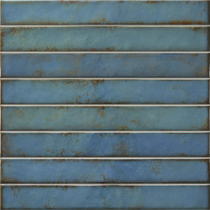LA PLATERA BRICK RAKU TURQUOISE 35x35 Azulejo Pasta Blanca