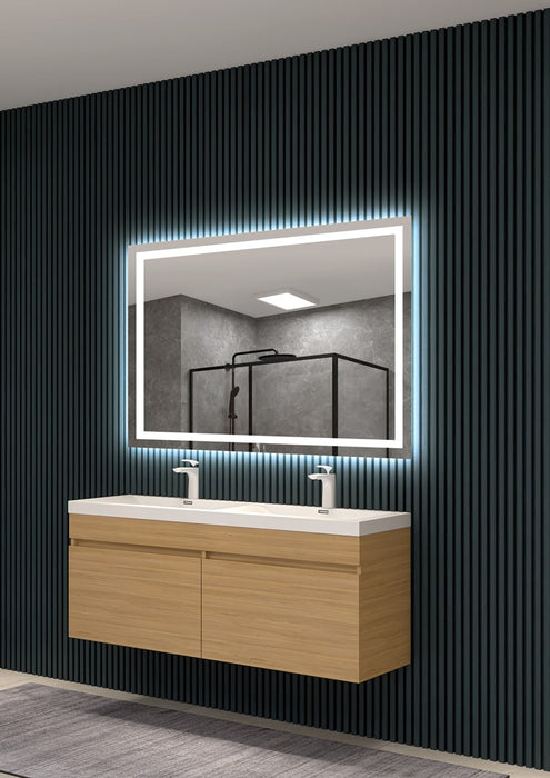 LEDIMEX HOLAN009/90 HOLANDA Espejo LED Cuadrado Luz Frontal Cromo 90x80 cm