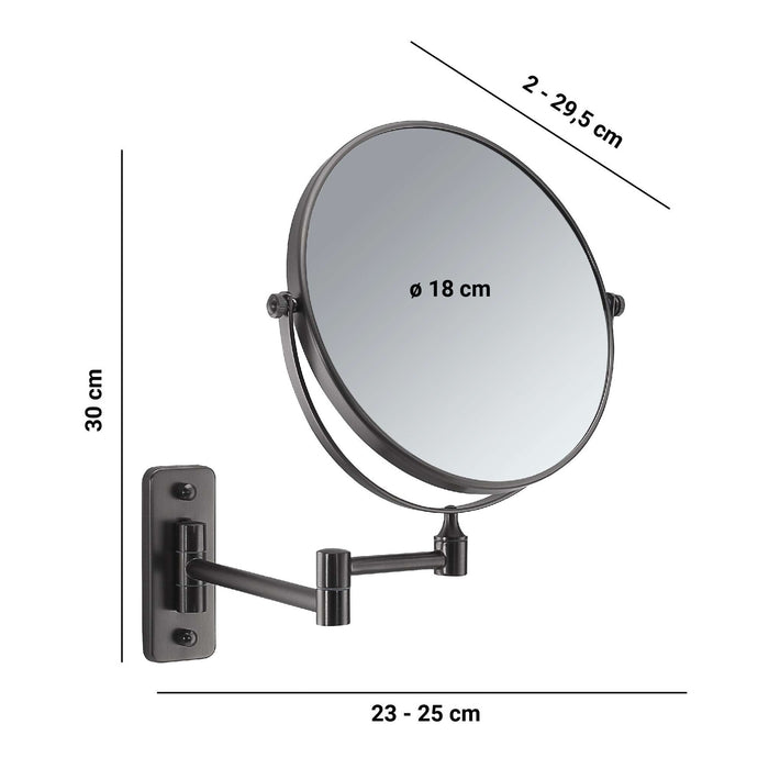GEDY CO202481000 GAIA Espejo de Aumento Aumento Gun Metal