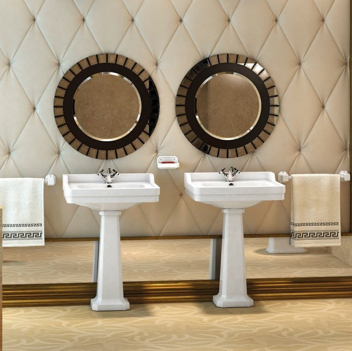 VALADARES NEOCLASSICA Lavabo con Pedestal 61 Con Copete Blanco