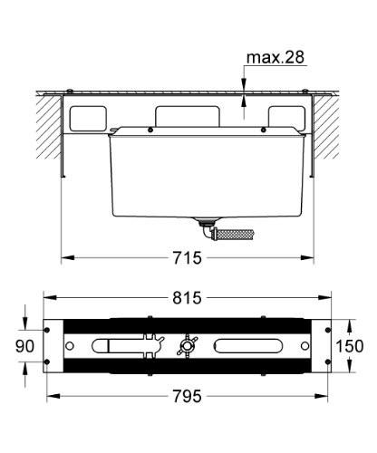 GROHE 29 037 000 VERIS Cuerpo Empotrado Bañera
