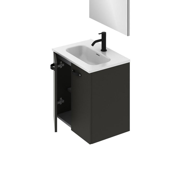 AMIZUVA 127012 ANEKO Conjunto Mueble Mini Antracita Brillo