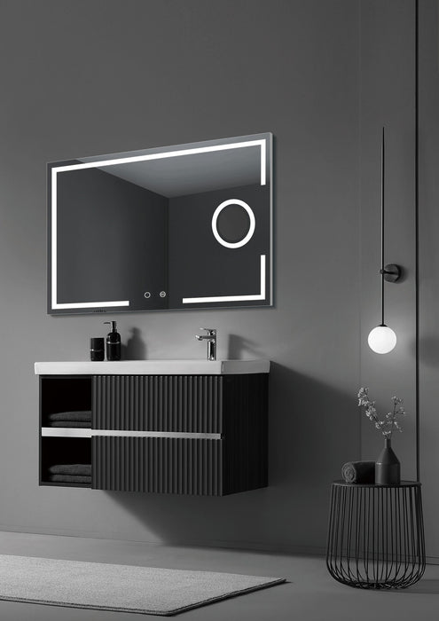 LEDIMEX MALT016/80 MALTA Espejo LED Cuadrado Luz Frontal Cromo 80x80 cm