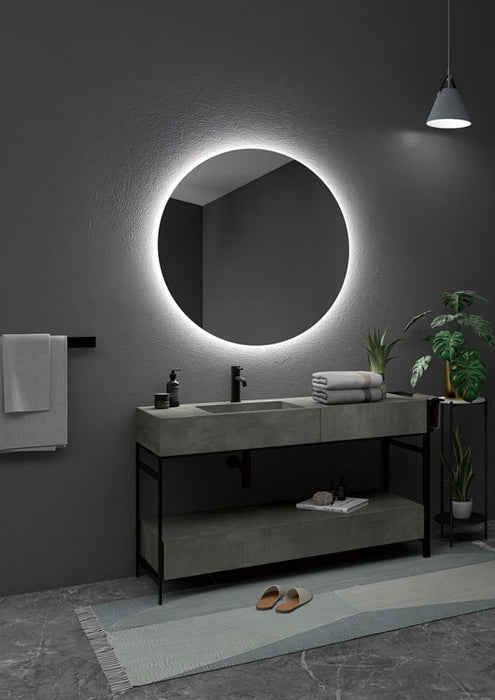 LEDIMEX OPOR001/90 OPORTO Espejo LED Redondo Retroiluminado Cromo 90 cm