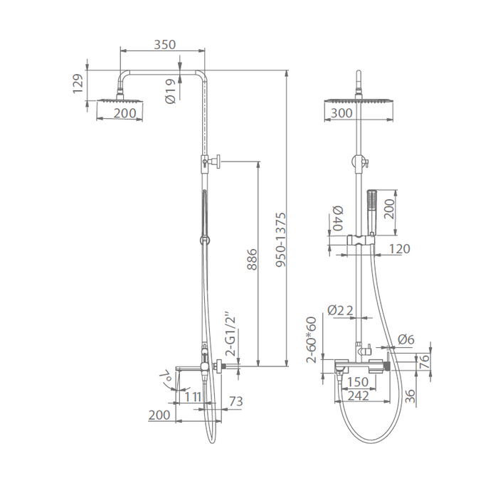 IMEX BDF065-B/OC FIRENZE-SASSARI Monomando Conjunto Baño Ducha Oro Cepillado