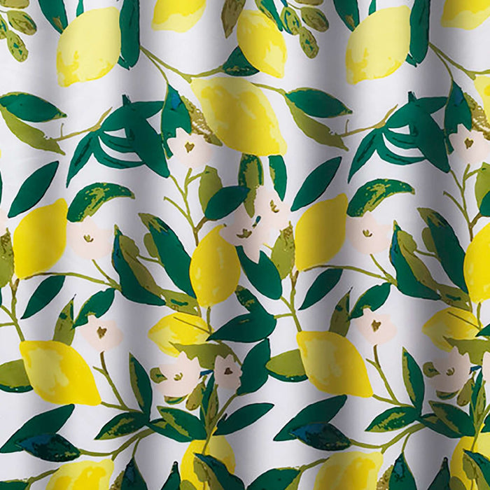 GEDY TTE13601200 LEMON Cortina de Ducha Blanco y Amarillo