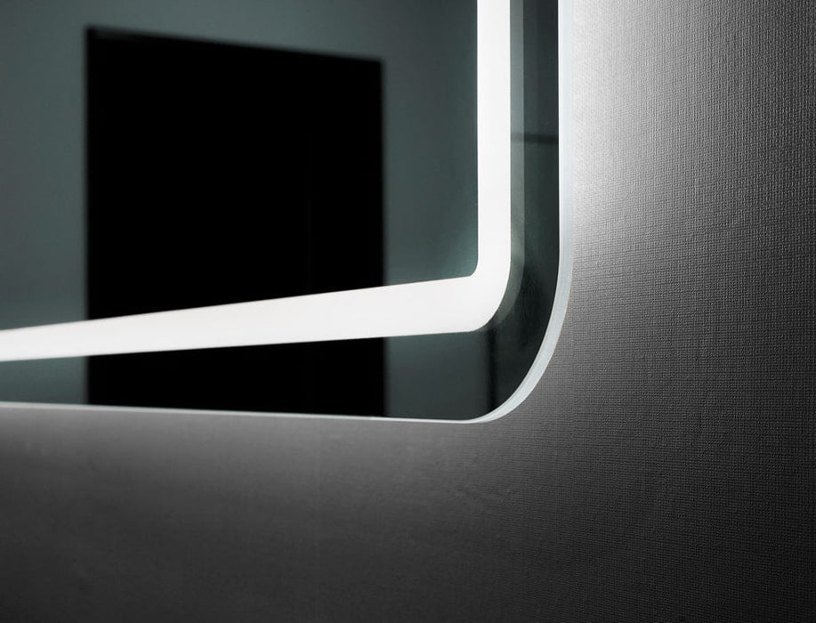 LEDIMEX GREC013/80 GRECIA Espejo LED Cuadrado Canto Redondeado Luz Frontal Cromo 80x80 cm