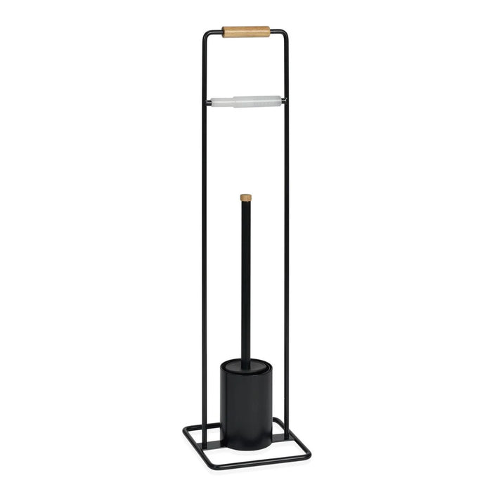 ANDREA HOUSE BA69281 Portarrollos Con Escobilla De Metal Negro Estilo Moderno