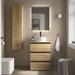 SALGAR BEQUIA METAL Mueble 3C Lavabo sobre encimera Roble