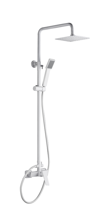 IMEX BDAR025/BL ART Grifo Monomando Conjunto de Ducha Telescópico Blanco Mate