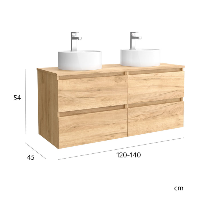 SALGAR BEQUIA Mueble de Baño con Tapa Encimera 4 cajones Color Roble África