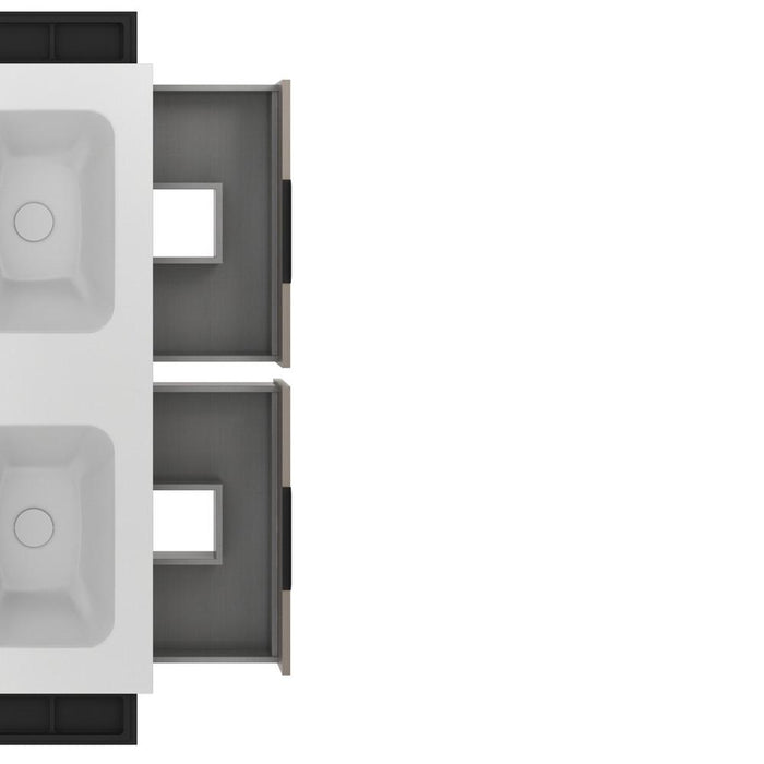 AMIZUVA C0073759 KEIKO Mueble de Baño con Lavabo 4 Cajones 120 cm Fumé Arenado