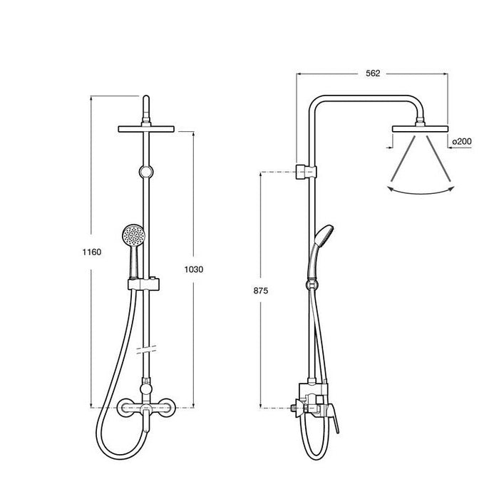 ROCA A5A9725C00 VICTORIA BASIC Columna de Ducha Monomando Cromo