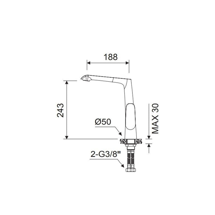 LLUVIBATH DN00512 DANN Grifo Cocina Cromo