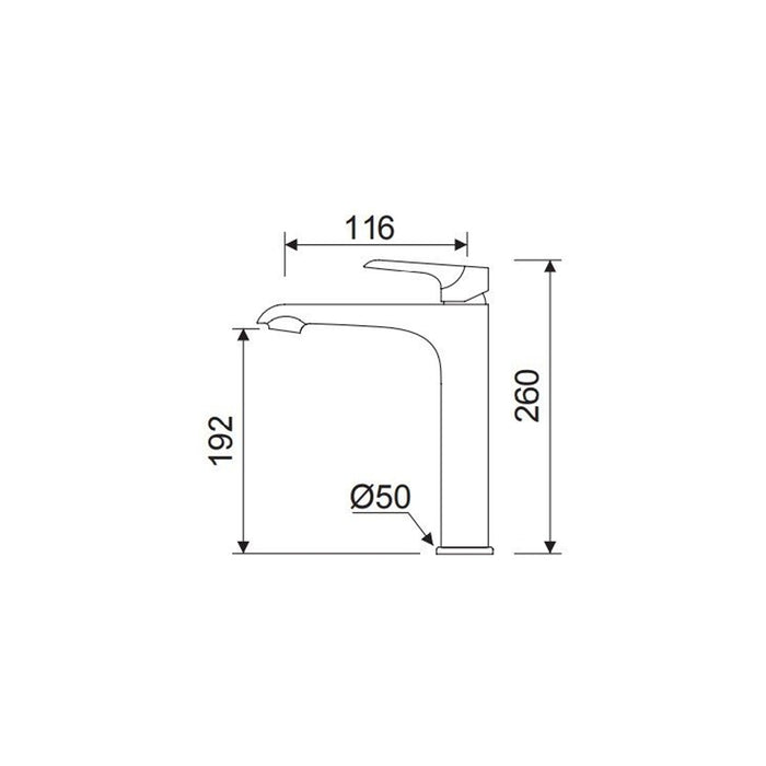 LLUVIBATH DN10601 DANN Monomando Lavabo Alto Blanco-Cromo