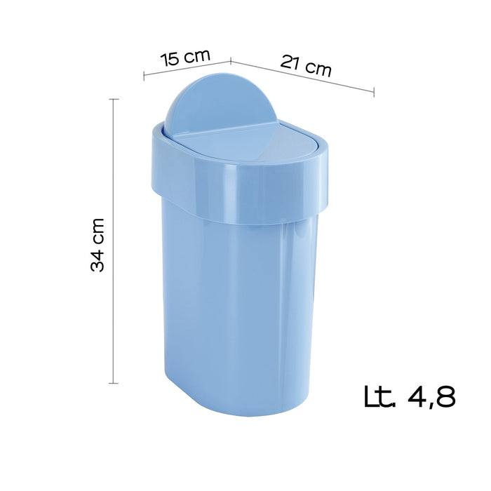 GEDY 80098600300 JUNIOR Papelera Con Tapa 48 Celeste