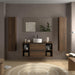 SALGAR 116061 BEQUIA PLUS METAL Mueble de Baño 1 poza Porcelana 120cm Nogal