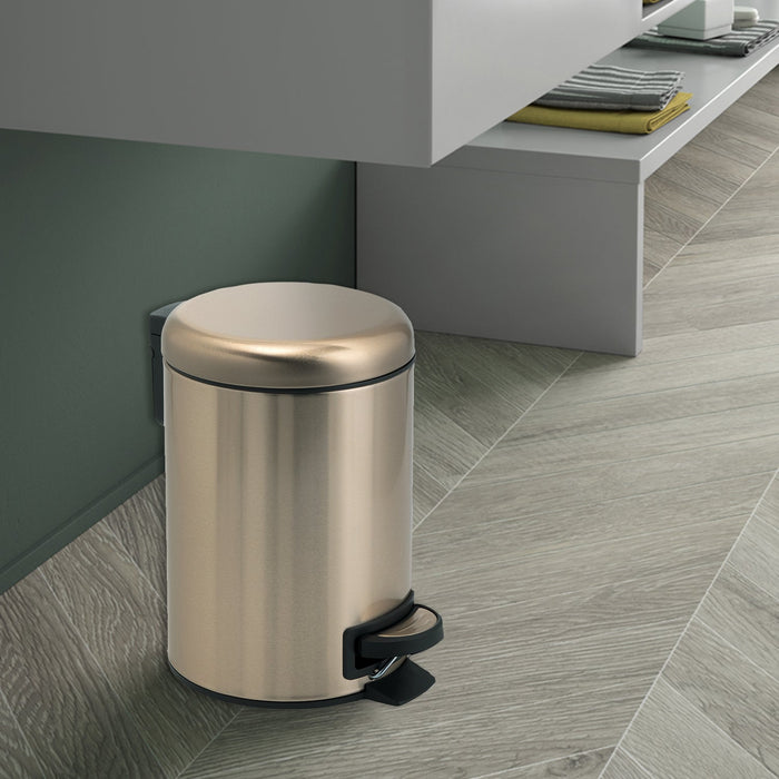 GEDY 32098700000 POTTY Papelera Con Tapa 5L Oro Mate