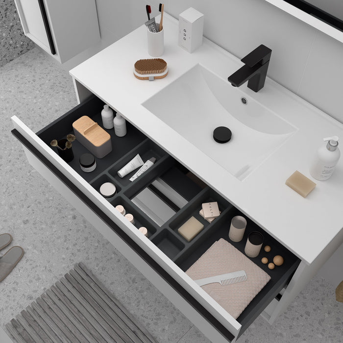 SALGAR ATTILA Mueble de Baño con Lavabo 2 Cajones Color Blanco Mate