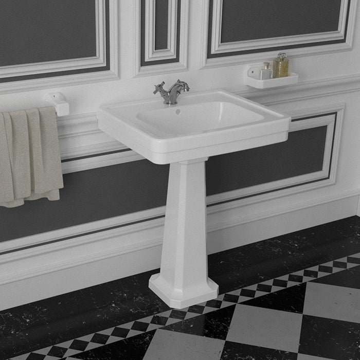 VALADARES NEOCLASSICA Lavabo con Pedestal 61 Blanco
