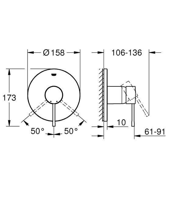 GROHE 24 168 DA1 ESSENCE Monomando Ducha 1/2" Cobre Brillo