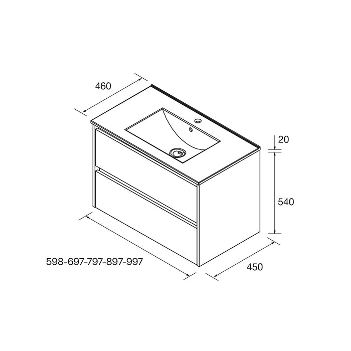 SALGAR NOJA Mueble de Baño con Lavabo 2 Cajones Color Roble África