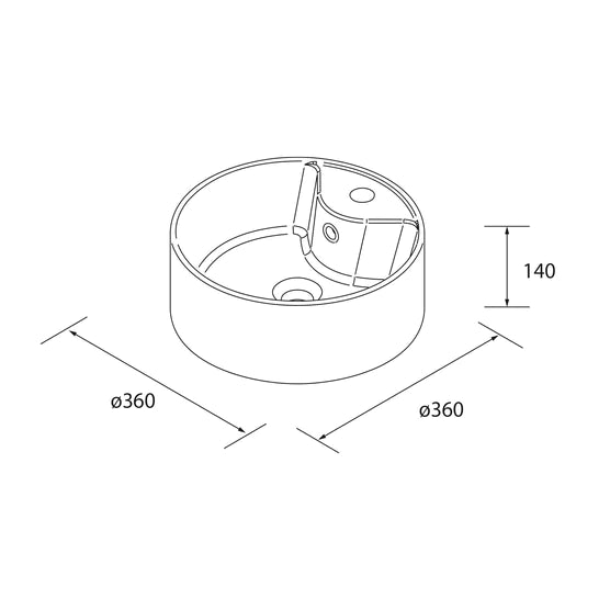 SALGAR BEQUIA Mueble de Baño con Lavabo de Posar y Encimera 2 Cajones 2 Huecos Negro Roble África