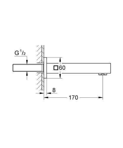 GROHE 13 303 000 EUROCUBE Caño De Bañera