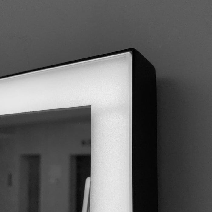 LEDIMEX SUIZ010/90NG SUIZA Espejo LED Cuadrado Luz Frontal Negro Mate 90x80 cm