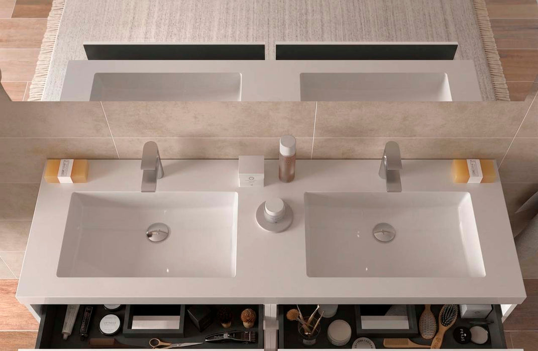 SALGAR 121802 RUNA Mueble+Lavabo TOSCANA 140cm Gris mate