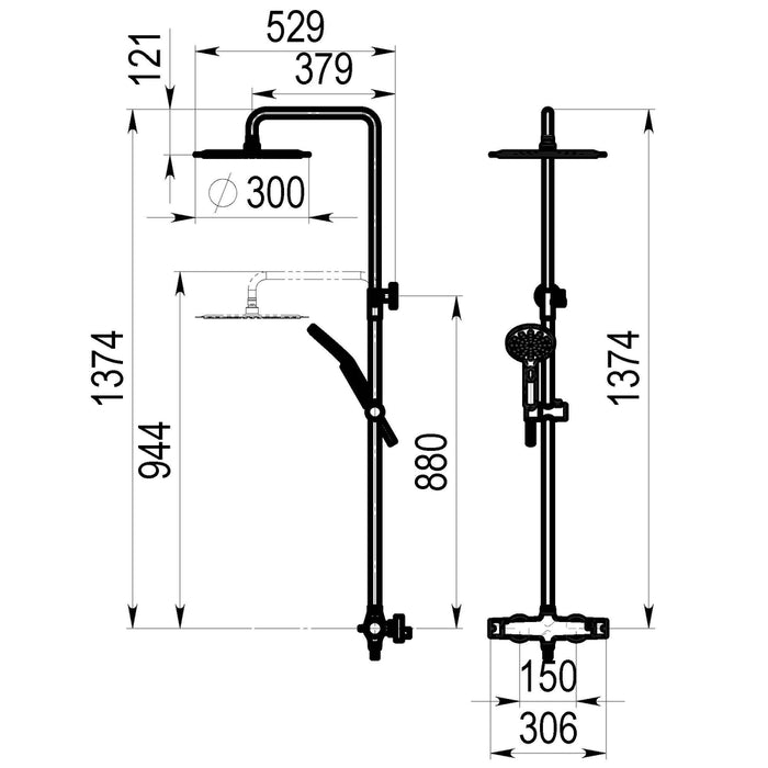 PRESTO 49350304 Livra columna ducha mezcladora Blanco
