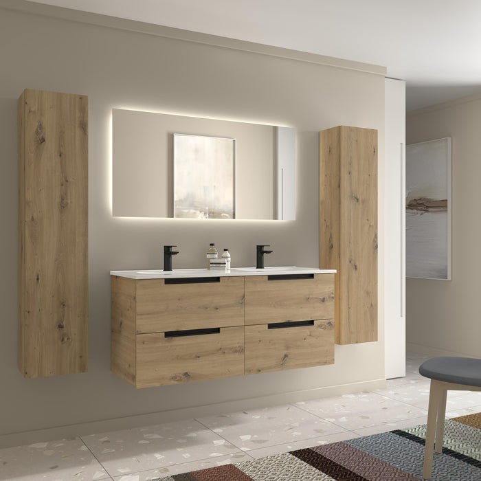 SALGAR 121982 LENI Mueble+Lavabo IBON 2 Senos 120cm Roble