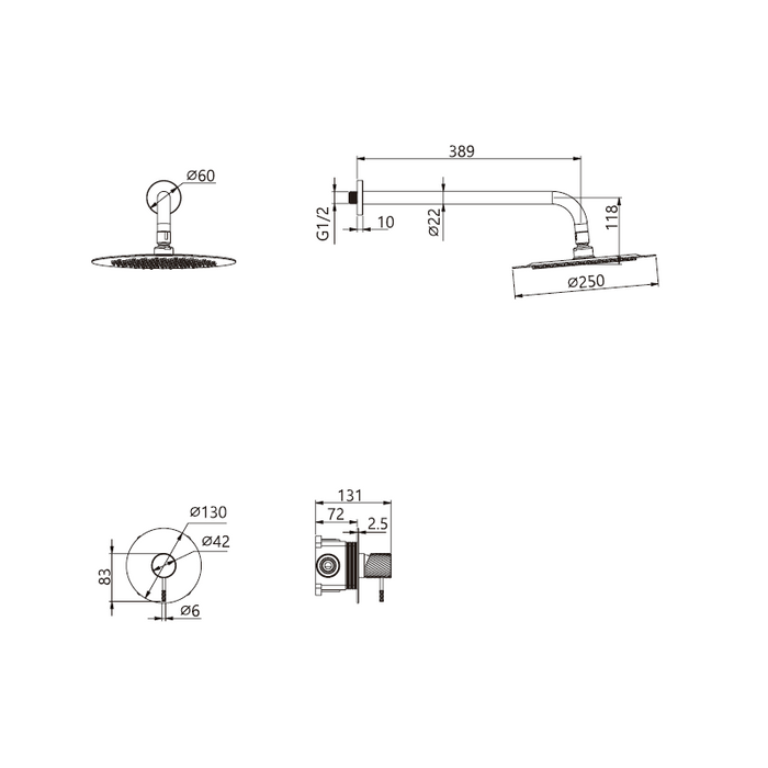 IMEX SRB063 BLESS-PALAU Kit Monomando Ducha Con Rociador Cromo